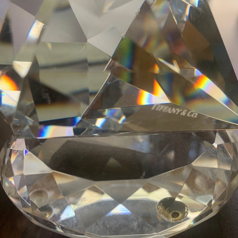 Tiffany & Co. Diamond Shaped Lead Crystal Paperweight